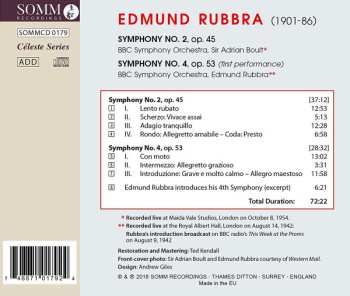 CD Sir Adrian Boult: Symphony No. 2, Op. 45; Symphony No. 4, Op. 53