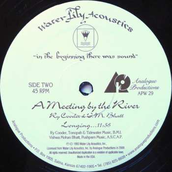 2LP Ry Cooder: A Meeting By The River LTD