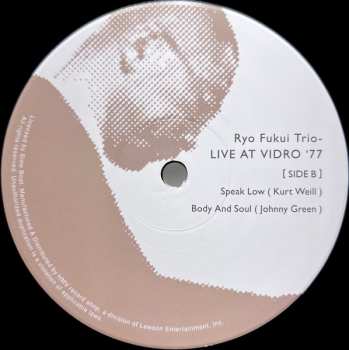 2LP Ryo Fukui Trio: Live At Vidro '77 = ライブ・アット・びーどろ'77