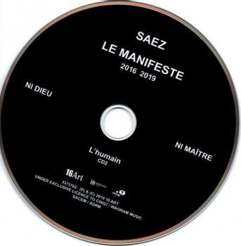 4CD Saez: Le Manifeste 2016 2019 Ni Dieu Ni Maître