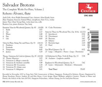 CD Salvador Brotons: The Complete Works For Flute, Vol. 2
