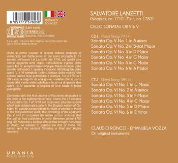 2CD Claudio Ronco: Cello Sonatas Op. V & VI