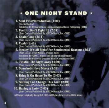 CD Sam Cooke: One Night Stand! At The Harlem Square Club