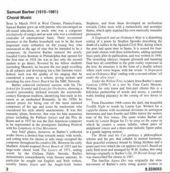 CD Samuel Barber: Choral Music