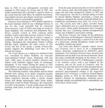 CD Samuel Barber: Choral Music