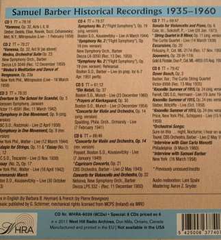 8CD Samuel Barber: Historical Recordings 1935-1960