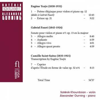 CD Camille Saint-Saëns: Ysaÿe, Fauré, Saint-Saëns