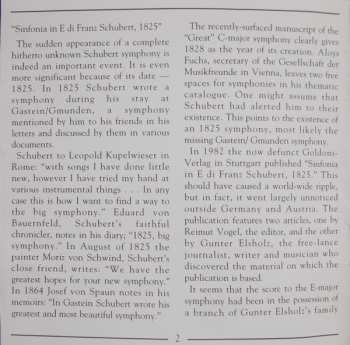 CD Franz Schubert: Symphony In E "1825" (World Premier Recording)