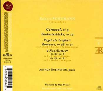 CD Robert Schumann: Carnaval, Fantasiestücke, Vogel Als Prophet, Romance Op.28 No.2, 2 Novelettes