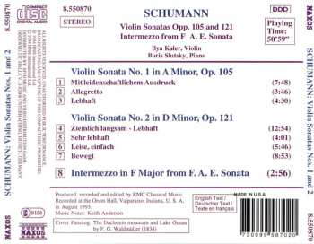 CD Robert Schumann: Violin Sonatas No. 1, Op. 105 / No. 2, Op. 121