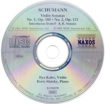 CD Robert Schumann: Violin Sonatas No. 1, Op. 105 / No. 2, Op. 121