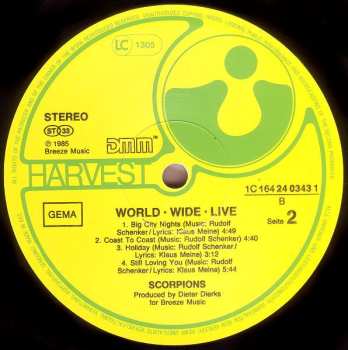 2LP Scorpions: World Wide Live