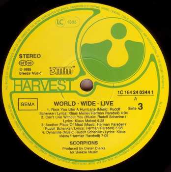 2LP Scorpions: World Wide Live