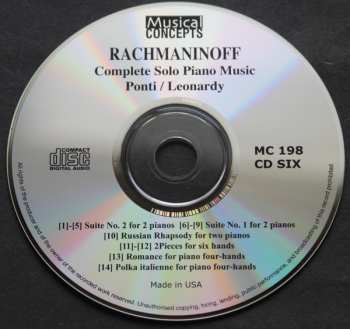 6CD Sergei Vasilyevich Rachmaninoff: Rachmaninoff Complete Piano Music