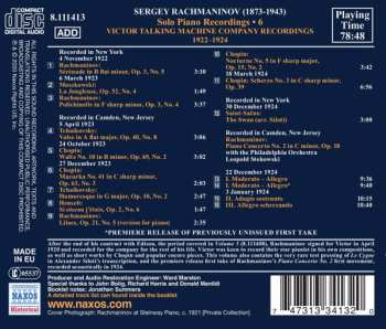 CD Sergei Vasilyevich Rachmaninoff: Solo Piano Recordings • 6
