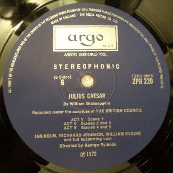3LP/Box Set William Shakespeare: Julius Caesar