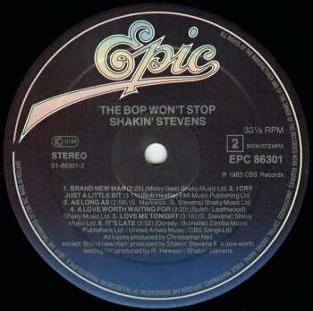 LP Shakin' Stevens: The Bop Won't Stop