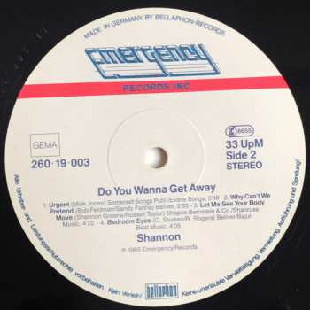 LP Shannon: Do You Wanna Get Away