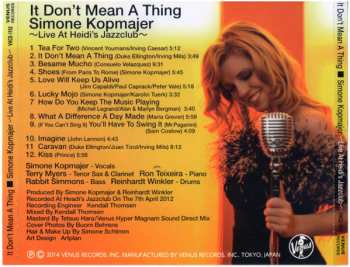 CD Simone Kopmajer: It Don't Mean A Thing - Live At Heidi’s Jazzclub