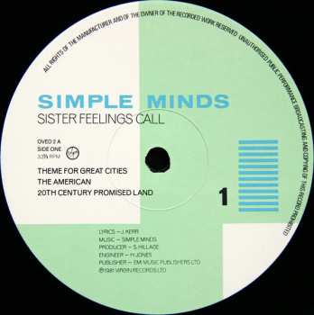 LP Simple Minds: Sister Feelings Call
