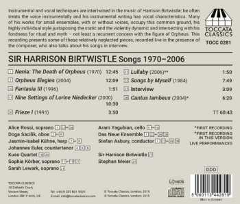 CD Harrison Birtwistle: Songs 1970-2006