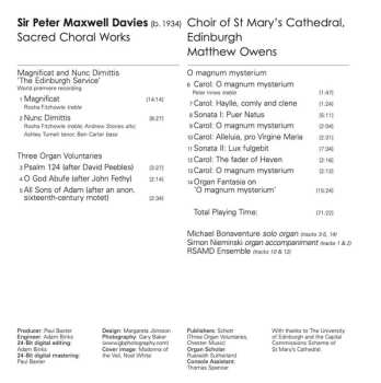 CD Peter Maxwell Davies: Sacred Choral Works
