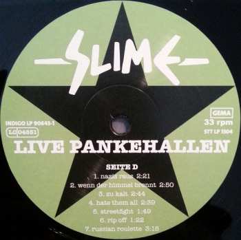 2LP Slime: Live - Pankehallen 21.1.1984