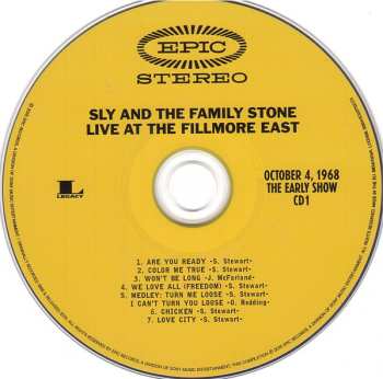 4CD Sly & The Family Stone: Live At The Fillmore East October 4th & 5th, 1968