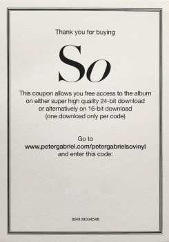 LP Peter Gabriel: So