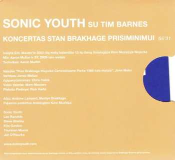 CD Sonic Youth: Koncertas Stan Brakhage Prisiminimui