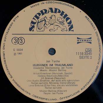 LP Spejbl & Hurvínek: Hurvinek Im Traumland