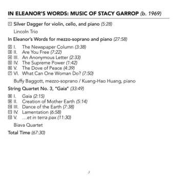 CD The Lincoln Trio: In Eleanor's Words: Music Of Stacy Garrop