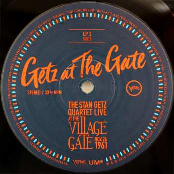 3LP Stan Getz Quartet: Getz At The Gate (Live At The Village Gate, Nov. 26, 1961)
