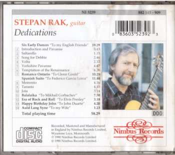 CD Štěpán Rak: Dedications