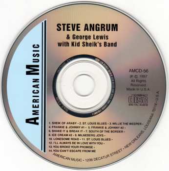 CD George Lewis: Steve Angrum & George Lewis With Kid Sheik's Band