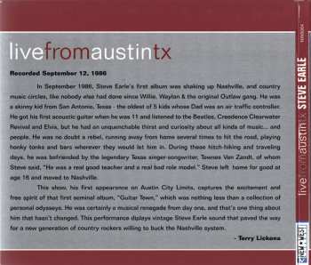 CD Steve Earle: Live From Austin TX