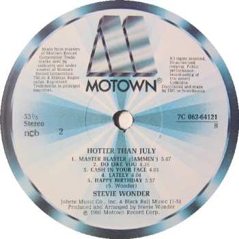 LP Stevie Wonder: Hotter Than July