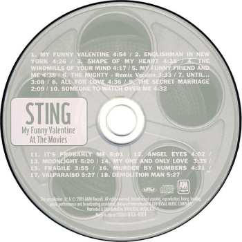 CD Sting: My Funny Valentine:  At The Movies
