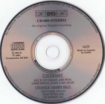 CD Stockholm Chamber Brass: Clockworks