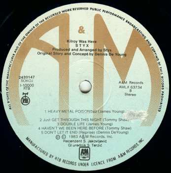 LP Styx: Kilroy Was Here