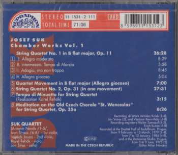 CD Suk Quartet: Chamber Works Vol. 1