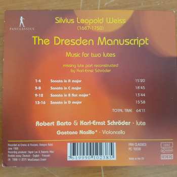 CD Gaetano Nasillo: The Dresden Manuscript - Music for Two Lutes DIGI