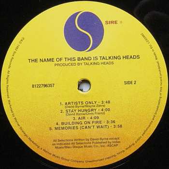 2LP Talking Heads: The Name Of This Band Is Talking Heads