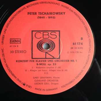 LP Pyotr Ilyich Tchaikovsky: Konzert Für Klavier Und Orchester Nr. 1 In B-moll Op. 23