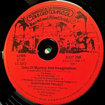 LP The Alan Parsons Project: Tales Of Mystery And Imagination