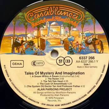 LP The Alan Parsons Project: Tales Of Mystery And Imagination
