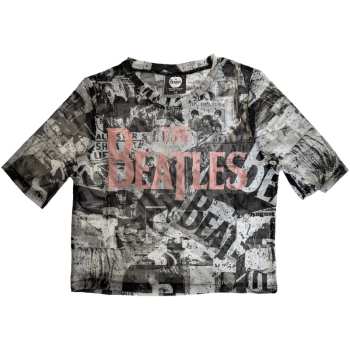 Merch The Beatles: Frauen Crop Top All Over Print & Drop T Logo The Beatles