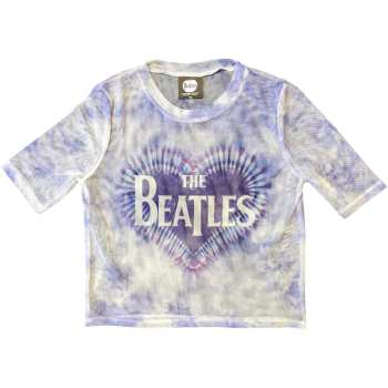 Merch The Beatles: The Beatles Ladies Crop Top: Heart & Drop T Logo (mesh) (xx-small) XXS