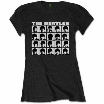 Merch The Beatles: Frauen T-Shirt Hard Days Night Faces Mono 