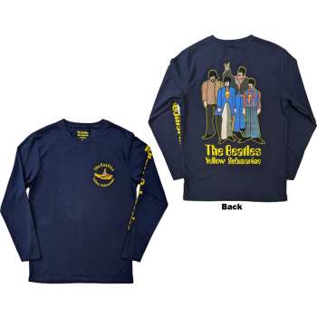Merch The Beatles: The Beatles Unisex Long Sleeve T-shirt: Yellow Submarine Band (back & Sleeve Print) (small) S